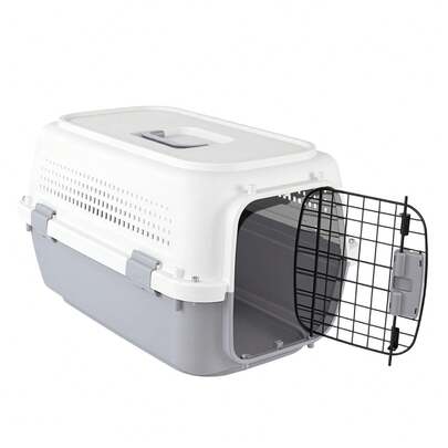 Huini Hard-Sided Cat Carrier, Pet Small Dog/Cat Travel Box Carrier, Pet Kennel, Pet Transport Box For Cats/Dogs/Small Animals, 37 X 54 X H 33 Cm