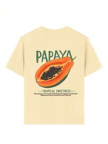 Tween Girls' Casual Graphic Print Crew Neck Short Sleeve T-Shirt, Summer Top - Apricot - View 7