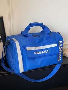 Reflective Trim Sport Duffel Bag | Large Lightweight Travel Tote With Shoe Compartment | Unisex Gym Weekender - Multicolor - View 6