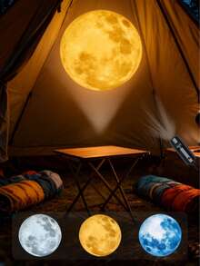 USB Powered Moon LED Projector Light, 3D Starry Sky Night Light - High Brightness Romantic Atmosphere Decor Lamp With 360° Rotation, Portable Bedroom Ceiling & Photography Background Projector, Creative Gift - USB Moon and Starry Sky Projector Night Light - View 6