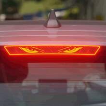 1pc Car Brake Light Sticker - Anime Style Taillight, Carbon Fiber Texture Self-Adhesive Devil Eye Decal, Easy Application To Improve Safety And Style - A - View 2