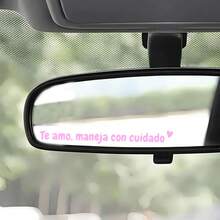 1 pieza Pegatina con texto inspirador en español, Calcomanía de vinilo para espejo retrovisor, Pegatina para espejo de vanidad, Accesorio para el interior del automóvil - Pegatinas decorativas - Ver 2