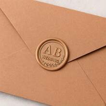 200PCS/Set, Custom Self-Adhesive Wedding Wax Seal Stickers – Personalized Initial Wax Seal Stickers For Invitations, Wedding, Envelopes - Round - View 10