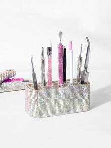 Multi-Functional Nail Art Tool Storage Rack, Rhinestone Nail Art Tool Storage Box, Nail Drill Bit Storage Box, Display Box, Nail Tool Organizer Rack, Nail Art Pens, Nail Brushes, Storage Tube, Desktop Organizer - Multicolor - View 5