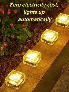 Solar Ground Lights, Outdoor Villa Courtyard Lawn Lights, Waterproof Patio Garden Decorative Ice Brick Buried Lights - Solar Stone Lamp - View 4