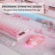 EWEADN Mouse Berkabel Senyap, Umpan Balik Taktil yang Luar Biasa, Desain Ergonomis, Pengalaman Mengetik yang Tenang, Lampu Latar LED, Tombol Tahan Lama, Ideal untuk Pekerjaan Kantor dan Bermain Game di PC/Laptop - View 5