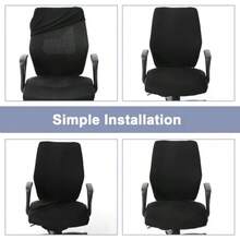 4 Pcs Office Chair Covers SetComputer Universal Protective Stretchable Chair Seat Covers With Armrest Cover Slipcovers Pads Cushion Backrest For Rotating Medium Black - As Pic - View 4