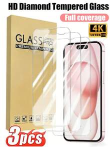 3pcs Ultra-Clear Tempered Glass Screen Protector, Made Of 9H Tempered Glass Material, Scratch-Resistant, Anti-Fingerprint, Compatible With IPhone 17 Pro Max/17 Pro/17 Air/17/16 Pro Max/16 Pro/16 Plus/16/15 Pro Max/15 Pro/15 Plus/15/14/13/12/11/Xr/ And Other Models. - Clear - View 26