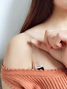 1 对加宽透明磨砂隐形文胸肩带，可调节透明肩带，带防滑配件 - 多色 - 查看 8