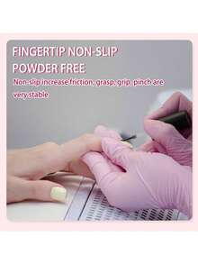 婴儿粉色一次性无乳胶丁腈手套，适用于食品、烹饪、清洁、家居、宠物护理、美容和水疗（100只/盒） - A - 查看 4