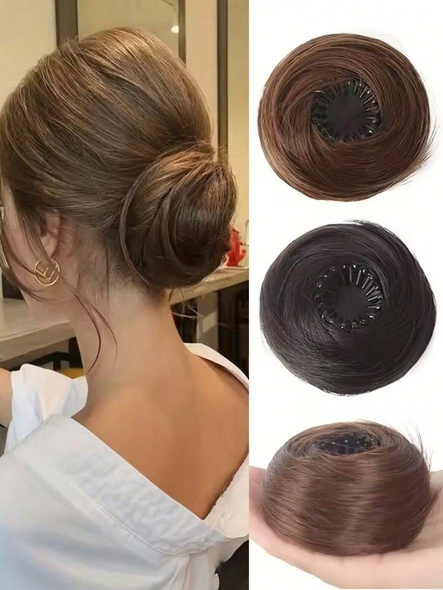 Búi tóc giả điều chỉnh được, dụng cụ tạo búi tóc bồng bềnh, phụ kiện tóc, dụng cụ tạo búi tóc hình bánh donut tự nhiên HA2731 - Nhiều màu - Xem 1