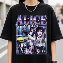 Alice Cullen Shirt - Alice And Jasper Tee, Vampire Movie Merch, Ashley Greene, Jasper Hale, Cullen Family Shirt - Black - View 6