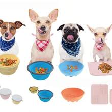 Silicone Multi-Claw Print Pet Placemat - Pink - View 5