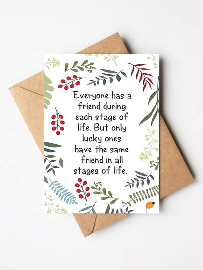 بطاقة صداقة "صديق واحد في جميع المراحل" مع ظرف - هدية رائعة لأفضل صديق للأصدقاء والعائلة والمعلمين، مناسبة لأعياد الميلاد والزفاف والعيد وجميع مراحل الحياة، صفحة داخلية فارغة
