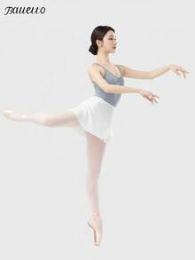 balletto 松紧腰系带芭蕾舞裙，一体式芭蕾舞练习裙，舞蹈表演服 白色 春季 - 白色 - 查看 3