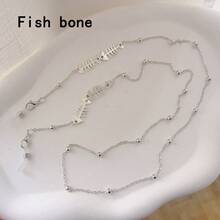 Street 1pc Alloy Heart-Shaped Fishbone Musical Note Glasses Chain, Fashion Glasses Chain Accessories Non-Slip,School - Multicolor - View 12