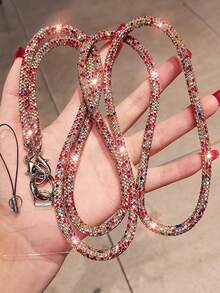 1 pièce Cordon de téléphone bandoulière long, sangle de poignet et de cou multifonction avec strass, bracelet mode pour femmes, convient pour les voyages en plein air, la randonnée, les achats, unisexe, porte-téléphone à corde courte, bracelet de smartphone, cordon de protection de smartphone, porte-clés, accessoire de téléphone, pendentif de téléphone, breloque de téléphone, rentrée scolaire, Coupe du monde - Multicolore - Voir 12