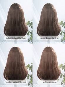 alicegarden 这款22英寸长的合成假发，拥有自然直发造型，迷人的棕色。它采用刘海设计，并使用耐热纤维制成，确保经久耐用。这款假发非常适合日常佩戴，能够打造自然逼真的效果。（不含配饰） - 棕色 - 查看 11