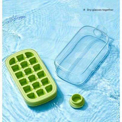 Waffle Pattern Ice Cube Water Bottle - 2 Sizes Available! Leak-Proof Glass Bottle With Built-In Ice Tray, Perfect For Cold Drinks On The Go. 21.7cm/16.3cm Height, 10.8cm Width, Material, Colorful And Practical