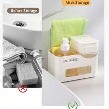 1/2pcs Multi-Function Soap Dispenser Pump, Kitchen Towel Rack, Bathroom Countertop Storage Box - A+B - View 1