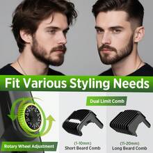 Hailicare 专业无线男士电动理发器和胡须修剪器 - 理发套装，带 USB 充电、IPX6 防水电动剃须刀、电动剃须刀 - 綠色 - 查看 4