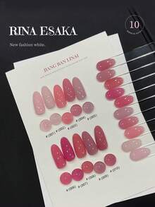 10毫升春季流行美白粉色系列凝胶指甲油 2026新款 柔和冰裸色 百搭樱桃裸色 粉色美甲 美甲沙龙专用 美甲用品 粉色美甲 春季美甲 - 彩色 - 查看 2