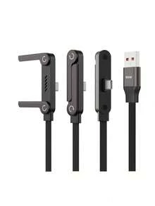 65W-240W Foldable Fast Charging Cable With Adjustable Phone Stand, Dual Type-C & USB-C Super Fast Charging, Bend-Proof Design, Compatible With Apple 15-17 Series, S, Suitable For Car And Home Use - Multicolor - View 13