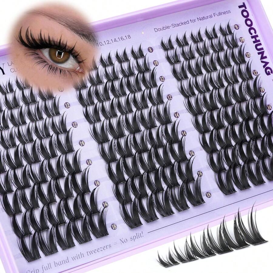 Wispy Bunny Lash Clusters 8-18mm - Soft Individual Eyelash Extensions With Thin Band For A Baddie Manga Look - trắng - Xem 1