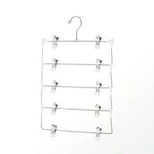 Layer Multi-Functional Metal Hanger Storage Skirt Clips Pants Clips White Clips - Silver - View 3