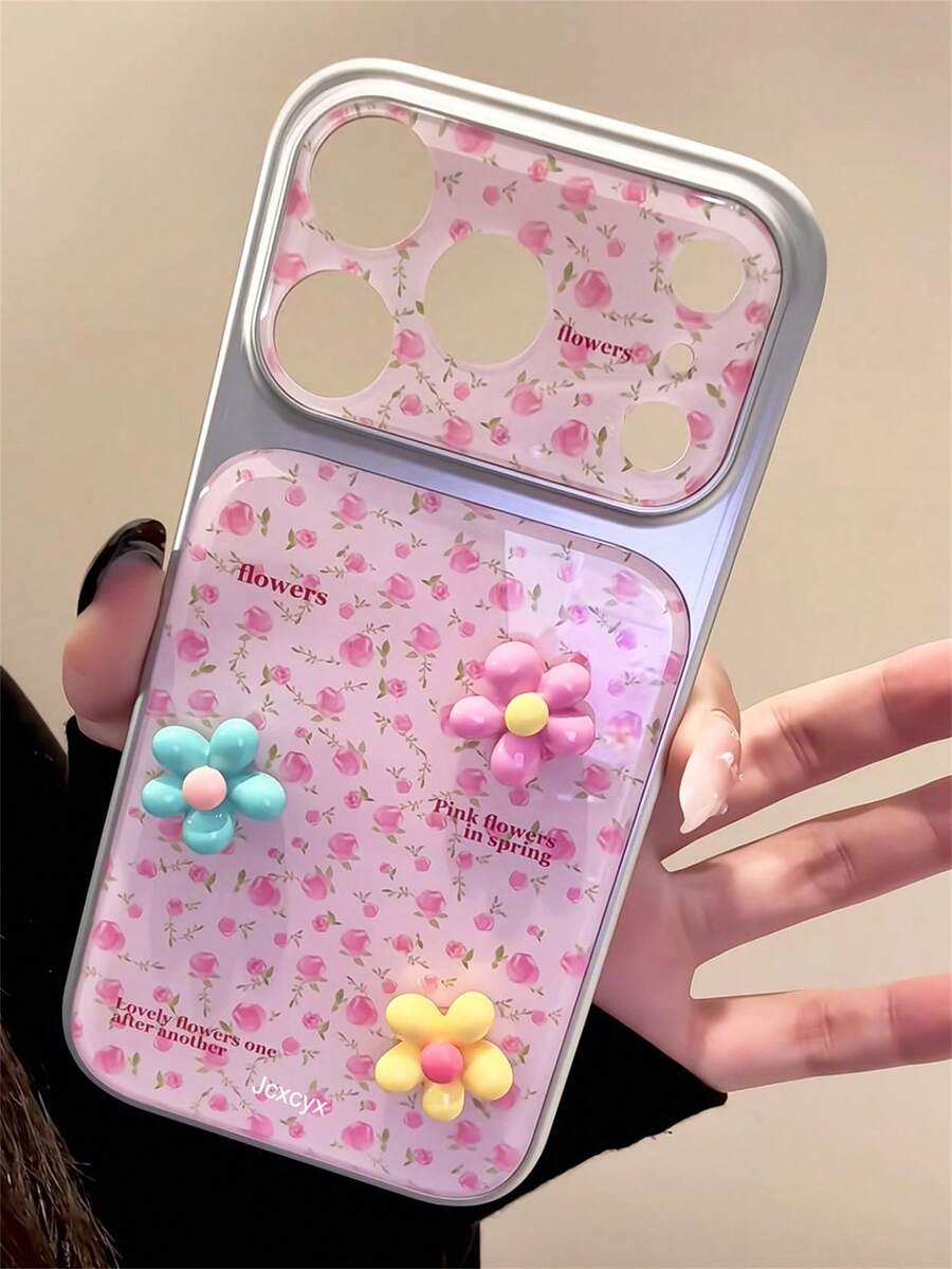 Y2K可爱3D立体玫瑰花手机壳，兼容 17 Pro Max、17 Pro、17、16 Pro Max、16 Pro、16、15 Pro Max、15 Pro、14 Pro Max、14 Pro，春季艺术硬壳防摔，送礼佳品
