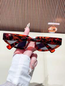 1 Pair Fashionable Y2K Black Glasses, Suitable For Beach And Travel, Retro Cat Eye Sports Glasses Frame, Suitable For Outfits And Back To School Season - Tofu Pudding - View 3
