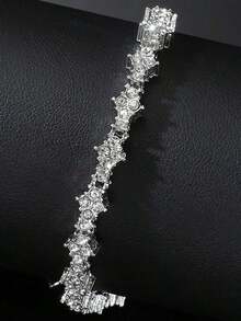 1pc/2pcs Fashion Luxury Rhinestone Cross Bracelet, Unisex, Gift For Lovers, New Year & Daily Wear - Multicolor - View 7