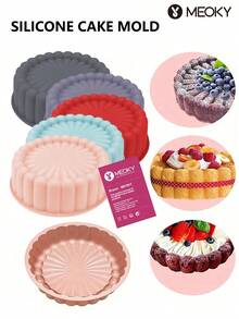 1PC Silicone Cake Mold – 20cm/8 Inch,25cm/10 Inch Round Baking Pan, Easy To Use And Clean, Available In Multiple Colors, Ideal For Cakes, Weddings, Birthdays & Celebrations - Multicolor - View 4