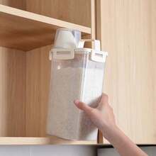1pc Wide Mouth Easy-To-Clean Cereal & Grain Storage Canister, Plastic Kitchen Canister, Airtight Food Storage Container, Dry Goods Rice Bean Moisture-Proof Jar, Large Mouth Design For Easy Reach And Cleaning, Leak-Proof And Spill-Proof, Moisture-Proof And Insect-Proof, Durable Thick Material Resistant To Dropping, Suitable For Grains, Rice, Beans, Dried Fruits, Kitchen Food Storage - Multicolor - View 4
