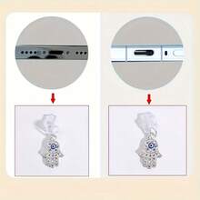 1个蓝色眼睛掌心挂饰防尘塞，兼容iOS Lightning和Type-C设备 - 藍色 - 查看 6