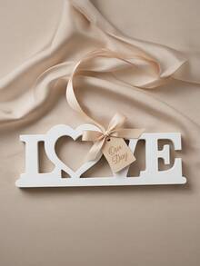 1pc Wooden LOVE Decor, Wedding Decoration - Tabletop Decor For Wedding Ceremony, Letter Decor, Photography Prop, Bridal Gift, Wedding Decoration - A - View 4