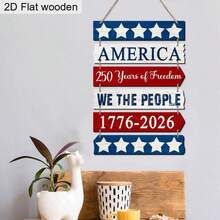 7月4日美国独立日250周年纪念装饰品（1776-2026）爱国主题挂饰，适用于独立日和阵亡将士纪念日，可用于家居墙面装饰、客厅装饰、厨房装饰、花环装饰和户外装饰。 - 彩色 - 查看 3