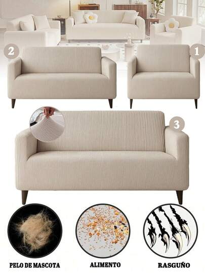 1/2/3/4 Plazas de Funda de Sofá Todo Incluido y Elástica y Gruesa Resistente a La Suciedad, Fundas de Sofá de Alta Calidad Adecuadas, Adecuadas Para uso Doméstico, Conjuntos de Moda y Comodidad - Protege de Manchas y Desgaste, Ideal Para Mascotas,Sala, Dormitorio, Cuatro Estaciones,Sofá con Banda Elástica, lavable en Máquina, lavable a Mano de Tejido Jacquard Para Sala de Estar, Tela Suave