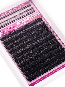 150D Cartoon Style Eyelash Cluster, Hedgehog Shaped Lashes + Lower Lashes, Natural Effect, Mink Material, 210/190 Pieces DIY Eyelash Extension 6-16mm Mixed Length Fluffy Bundled, Cat Eye Dramatic Wet Effect False Eyelashes, Segmented False Lashes, Reusable, Suitable For Daily Makeup, Parties And Celebrations, Creates A Voluminous Look - D - 查看 4
