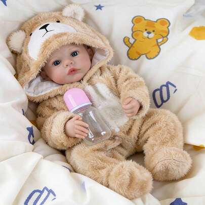 Realistic Rebirth Dolls With Soft Cloth Body 46cm Realistic Hand Drawn Hair Simulation Doll Cute Companion Toys Christmas Gift