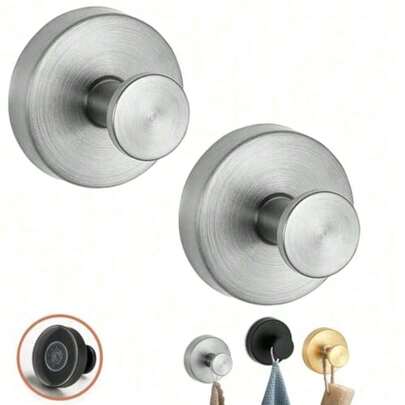 Móc treo đồ dùng phòng tắm bằng giác hút, thép không gỉ, chống thấm nước, thích hợp cho phòng tắm, nhà bếp, có thể treo khăn tắm, áo choàng tắm, v.v. Quà tặng năm mới, quà tặng ngày lễ tình nhân, đồ trang trí ngày lễ