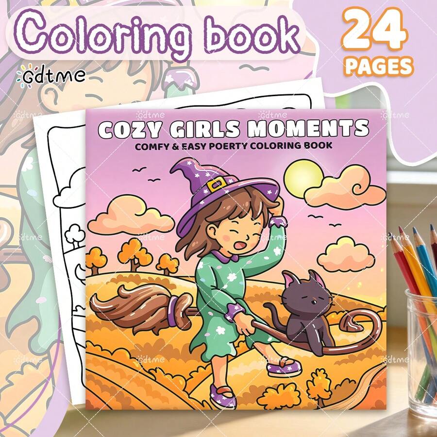 GDTME Comfort Girl Anytime: Livro de colorir com padrões simples e ousados para adultos e crianças, presente perfeito para a Páscoa, Dia das Mães, Natal, Halloween e aniversários - Relaxamento e conforto ao colorir: Ideal para amigos que gostam de colorir e para a volta às aulas (Espaço para colorir aconchegante)