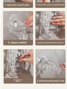 Generic Clothes Drying Hanger With 9 Clips,Clothes Drying Rack,Folding Clothes Rack,Wall Mounted Towel Hook,Suction Cup Hanger(Grey) - Multicolor - View 5