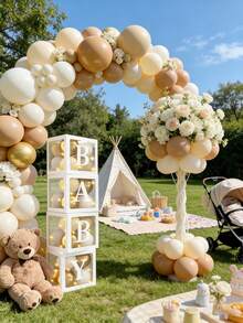 Boîte de ballons pour baby shower, boîte de rangement de ballons décorée, boîte de lettres DIY, boîte cadeau de décoration de fête d'anniversaire, boîte de ballons de décoration de fête de baby shower, faveurs de fête, décoration de chambre d'enfant, cadeau de Pâques, boîte de décoration de mariage, accessoires de photographie d'arrière-plan, fournitures de fête de remise des diplômes, Saint-Valentin - Multicolore - Voir 6