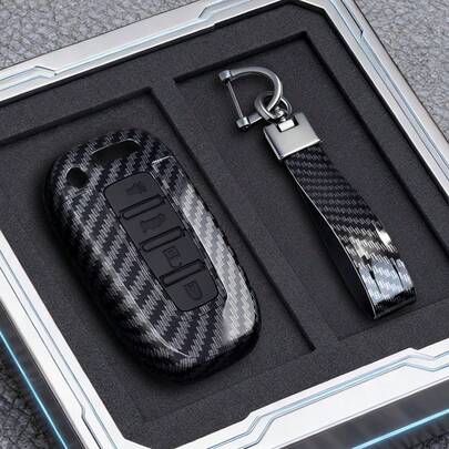 Funda de fibra de carbono ABS para llave de coche (4 botones) apta para Kia Yaris, Elantra, K5, Forte, Opirus, Elantra IX35, SOUL, Sorento, Mohave, Borrego, llavero de concha