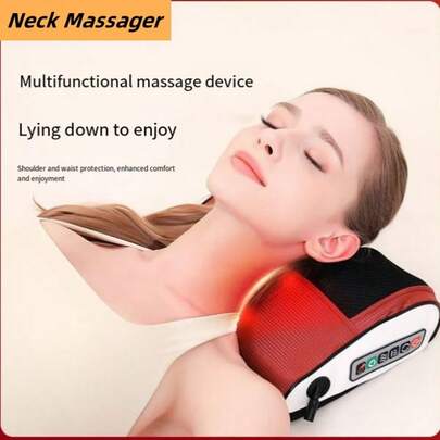 Neck And Back Massager, Cervical Massage Device, Bidirectional Finger Pressure Rotating Massage For Pain Relief, Deep Tissue Kneading Massage, Mom/Dad/Lady/Gentleman Massage Pillow, Christmas Gift