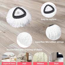 Mop Replacement Heads 2 Pcs &Amp; 1 Scrub Brush Combo For Ocedar Easywring 1-Tank System,Microfiber Spin Mop Replacement Head,Machine Washable For Bathroom,Kitchen,Tub And Tile Cleaning - ColorA - View 2
