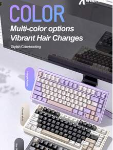 Teclado mecánico personalizado X75 RGB inalámbrico Bluetooth de 3 modos, de aluminio CNC puro - Ver 5