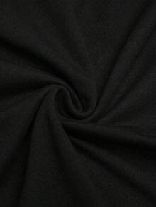 Plus Size Women Solid Color Lace Patchwork Leggings, Versatile Daily Wear Black Summer - Black - View 4