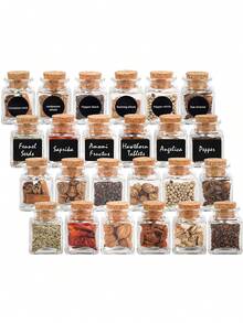 6/12/24/48个装方形玻璃瓶带盖，小玻璃罐，多用途迷你试管，适用于糖果、药水、香料、DIY工艺品、礼品、生日、婚礼和派对 - 彩色 - 查看 15